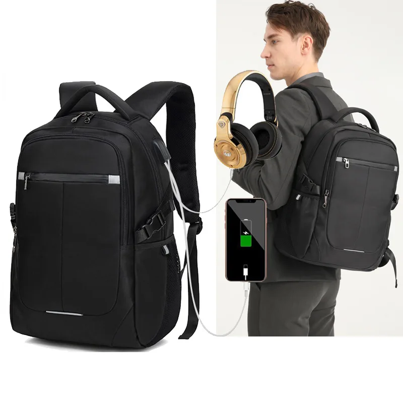 

Waterproof Backpack for Men With Anti-theft Password Lock, Reflective Strip, Basketball Net Pocket, USB And Headphone Interface