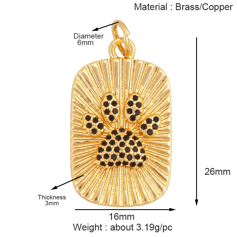 Tier Katze Bär Löwe Leopard Schlange Fuchs Schaf Charm Anhänger, echte 18K vergoldet Halskette Armband Schmuck Komponenten Versorgung S36 – Detail 22