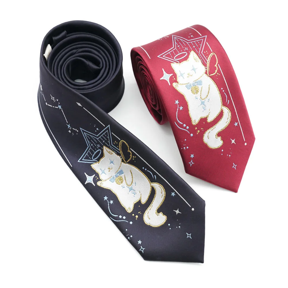 Anime Cartoon Ties Cosplay Harajuku Lolita uomo donna amanti nero rosso papillon regalo di natale Prop accessori di abbigliamento