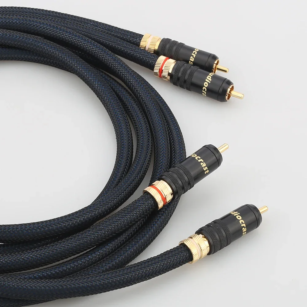 Audiocrast A10 5N OFC, посеребренный соединительный кабель RCA из чистой меди, позолоченный разъем RCA