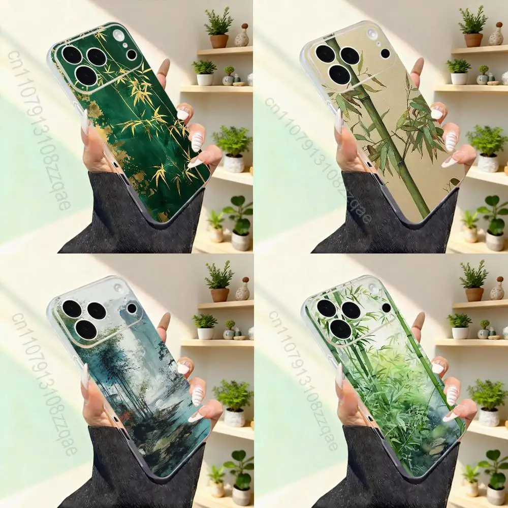 

Painting Chinese Style Bamboo For iPhone 11,12,13,14,15,16,17,Pro,Max,Plus,Mini,SE4,E Phone Case With Magsafe Wireless