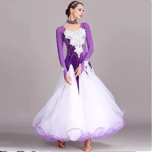 현대 댄스 드레스 여성 반짝 이는 라인 석 무대 1.3kg