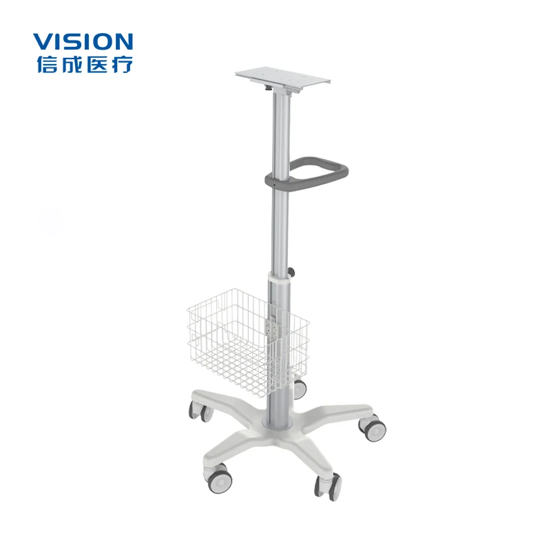 

Customizable Industrial-Style Aluminum Alloy Medical Cart Portable Trolley with Basket for Hospital Use