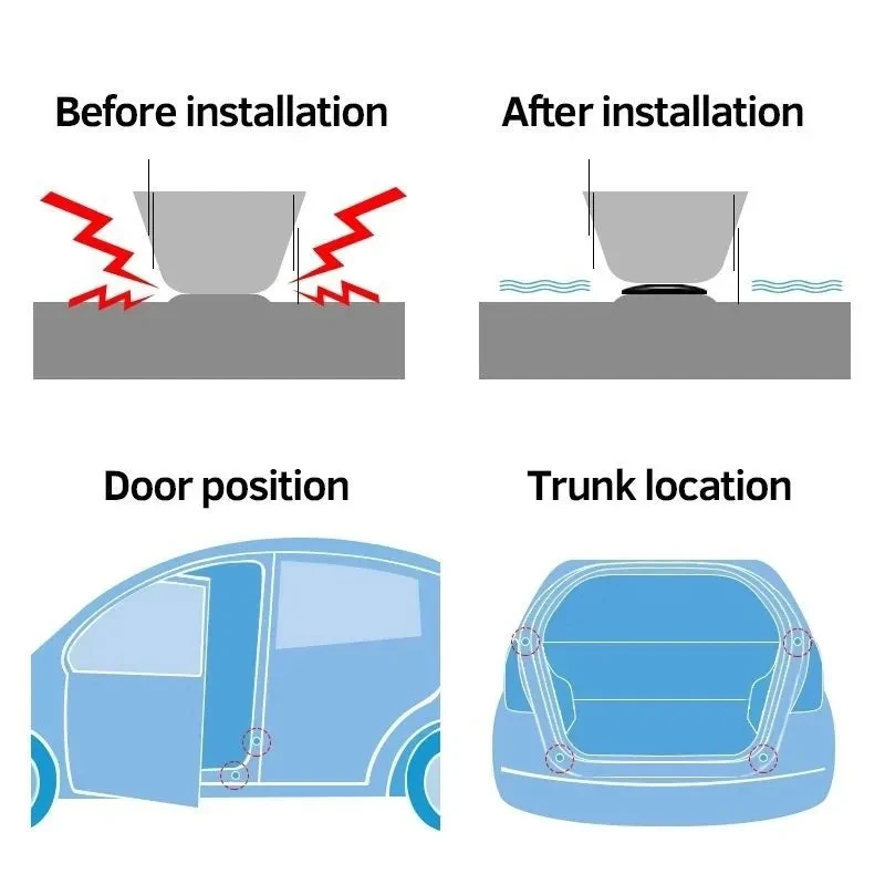 Universal Car Door Shock Absorbing Gasket Anti-collision Door Sticker Soundproof Crash Pad Shockproof Thickening Cushion Sticker