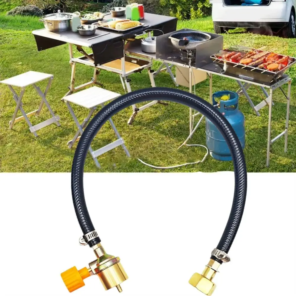 

Explosion-proof Gas Refill Adapter Multifunctional Rubber Tube Valve Braided Hose Refueling Adapter Portable Camping Gas Stove