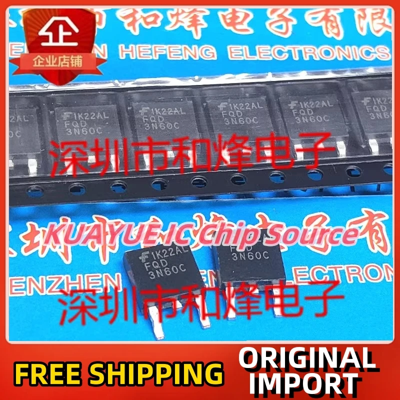 10PCS-30PCS/FQD3N60C  TO-252 600V 2.4A/ Fast Shipping Quality Guarantee