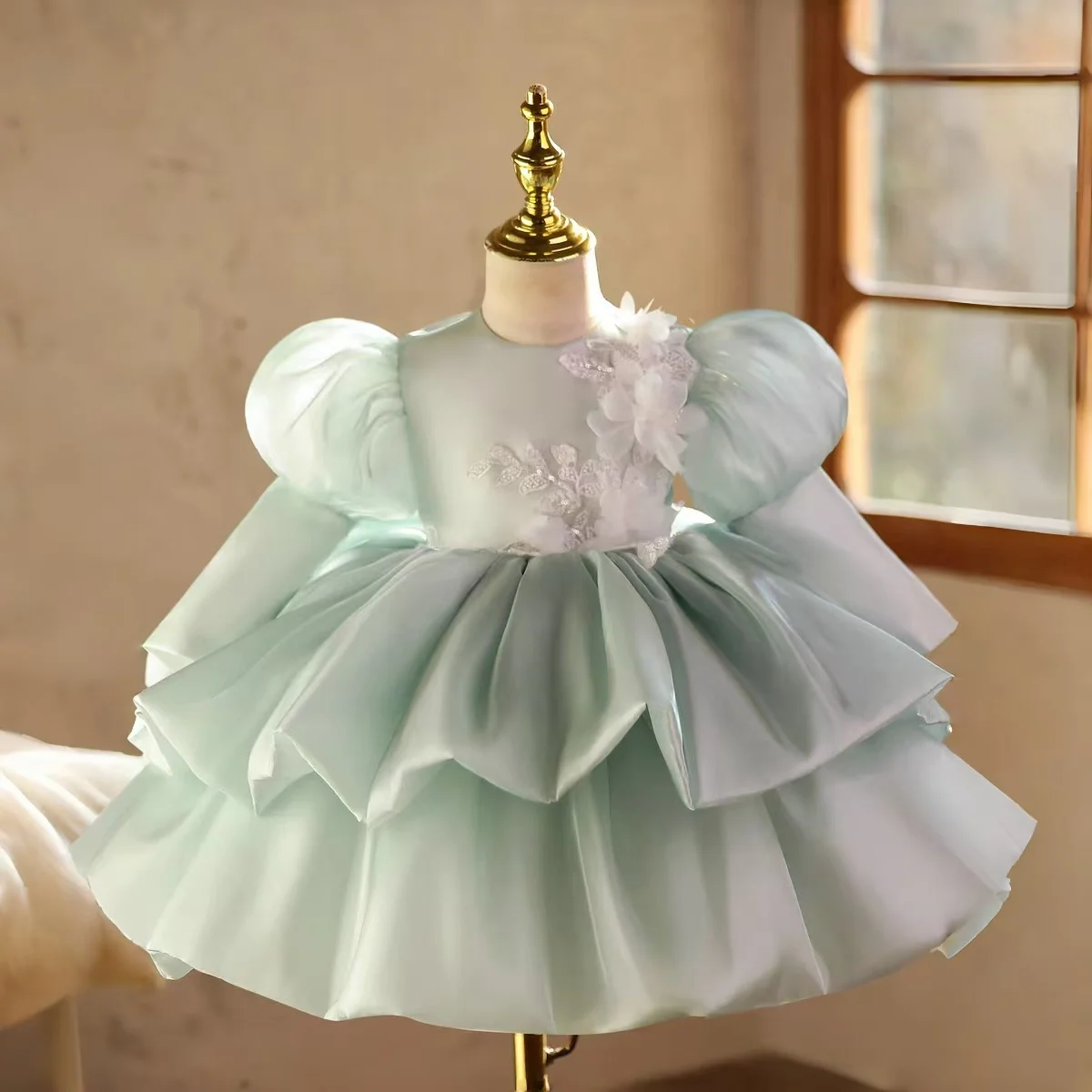 

Dreamy Vow D213 Elegant Flower Girl Dress Puffy Long Sleeve Princess Kids Fomal Gown for Wedding Birthday Festival Party Pageant