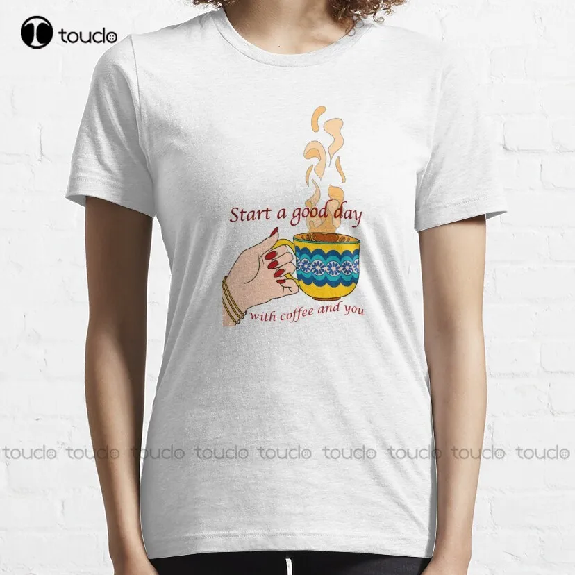 Cute Take It Away Coffee Designs Classic T-Shirt Cute Shirts For Women Tee T Shirts Digital Printing Breathable Cotton Retro