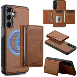 Detachable Wallet Case For Samsung Galaxy S25 Ultra S24 Plus S22 S21 A55 A54 A53 A35 A16 A15 A14 5G For MagSafe Magnetic Cover