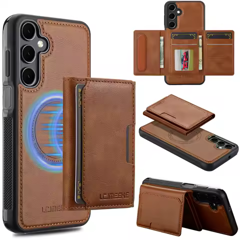 Detachable Wallet Case For Samsung Galaxy S25 Ultra S24 Plus S22 S21 A55 A54 A53 A35 A16 A15 A14 5G For MagSafe Magnetic Cover
