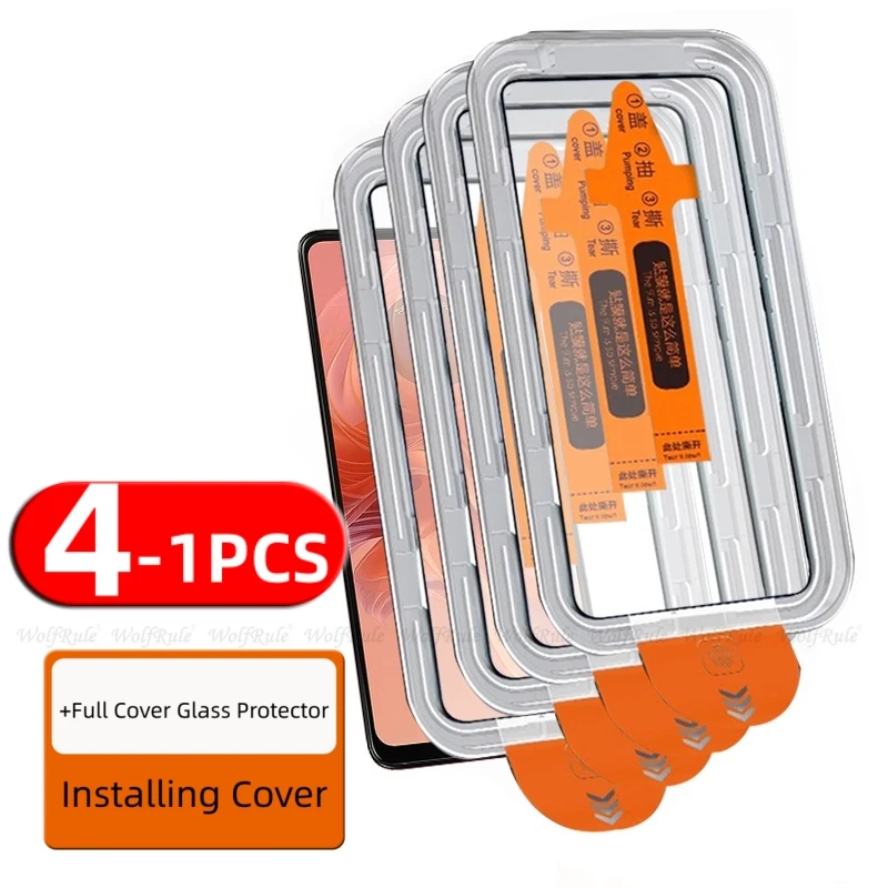 Protector de pantalla de vidrio templado 9H para Moto G04, 4/3/2/1 Uds., cubierta completa con pegamento, protector de pantalla sin polvo para Motorola Moto G04