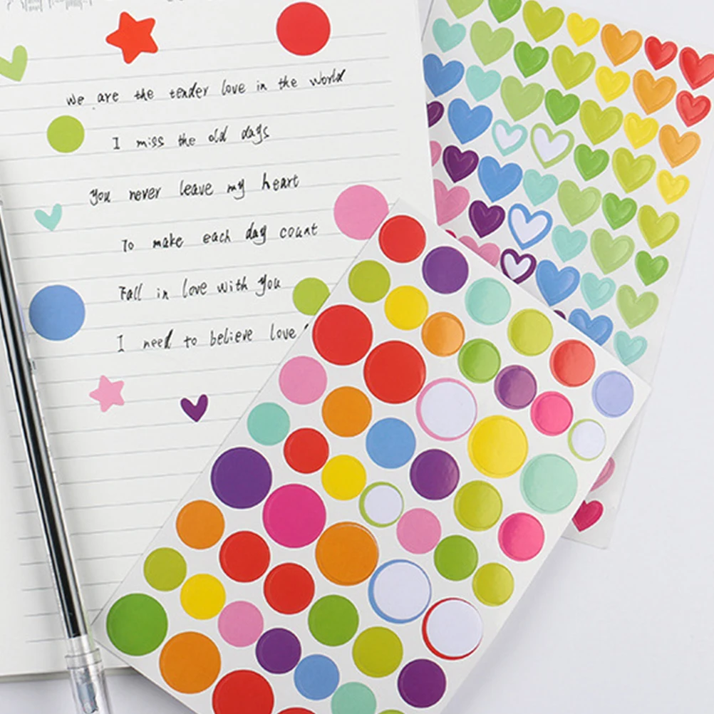 

Stickers Round Colorful Dot Self-Adhesive Paper for DIY Home Decoration Storage Organization Small Decorative