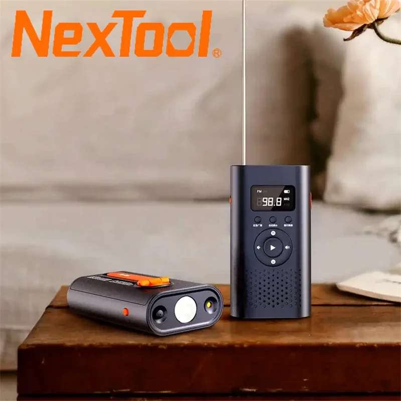 NexTool-linterna de Radio AM FM 6 en 1, luz láser de alarma de generación de energía Manual, 4500mAh, Banco de energía de emergencia para