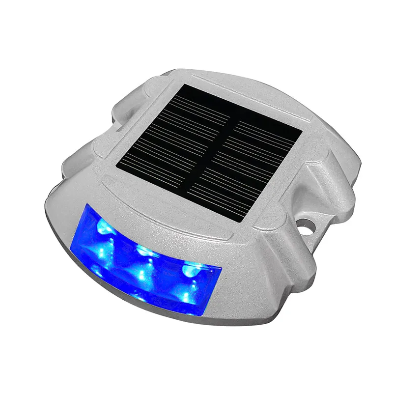 Outdoor IP68 Waterproof 6 LED Solar Powered Road Stud Light Road Reflective Ground Light Warning Light 801 Type