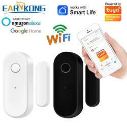 Tuya Smart WiFi Door Sensor Open Close Detector Smart Life App Control Notification Compatible with Alexa Google Home