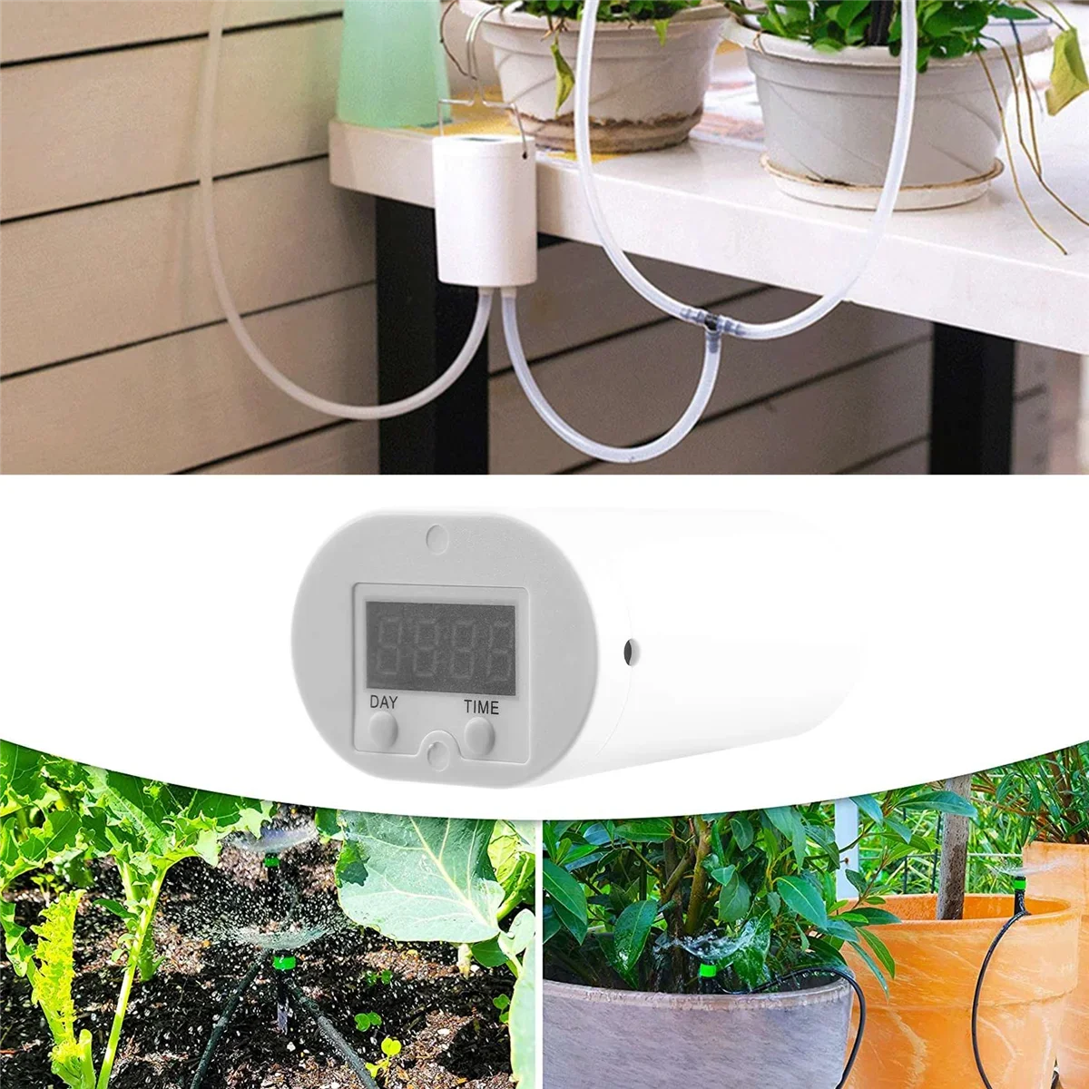 

AA26P 8 Head Pump Timer System Outdoor Automatic Watering Pump Controller Flowers Plants Home Sprinkler Drip Irrigation Device