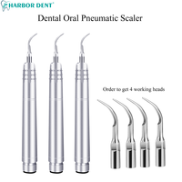 Dental Ultrasonic Air Scaler with 4 Tips Tooth Calculus Remover Cleaning Tool Dentisty Teeth Whitening 2/4 Holes Handpiece