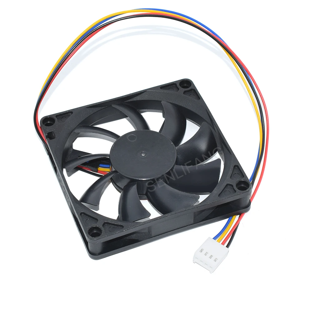 TT-8015 8015 Cooler A8015L12S For Tt 8CM 4PINS PWM Control Speed Temperature 1.5CM Thick DC12V 0.28A Cooling Fan New