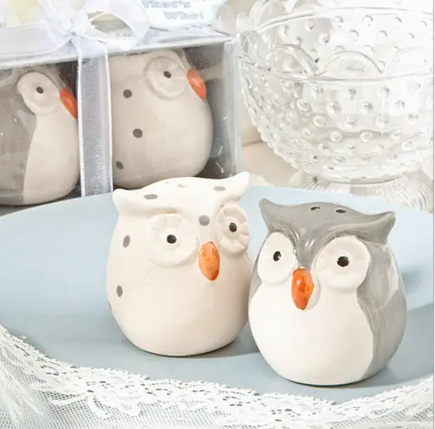 5sets Ceramic Owl Salt And Pepper Shakers In Gift Box Good For Baby Shower Favors Wedding Birthday Anniversary Souvenir