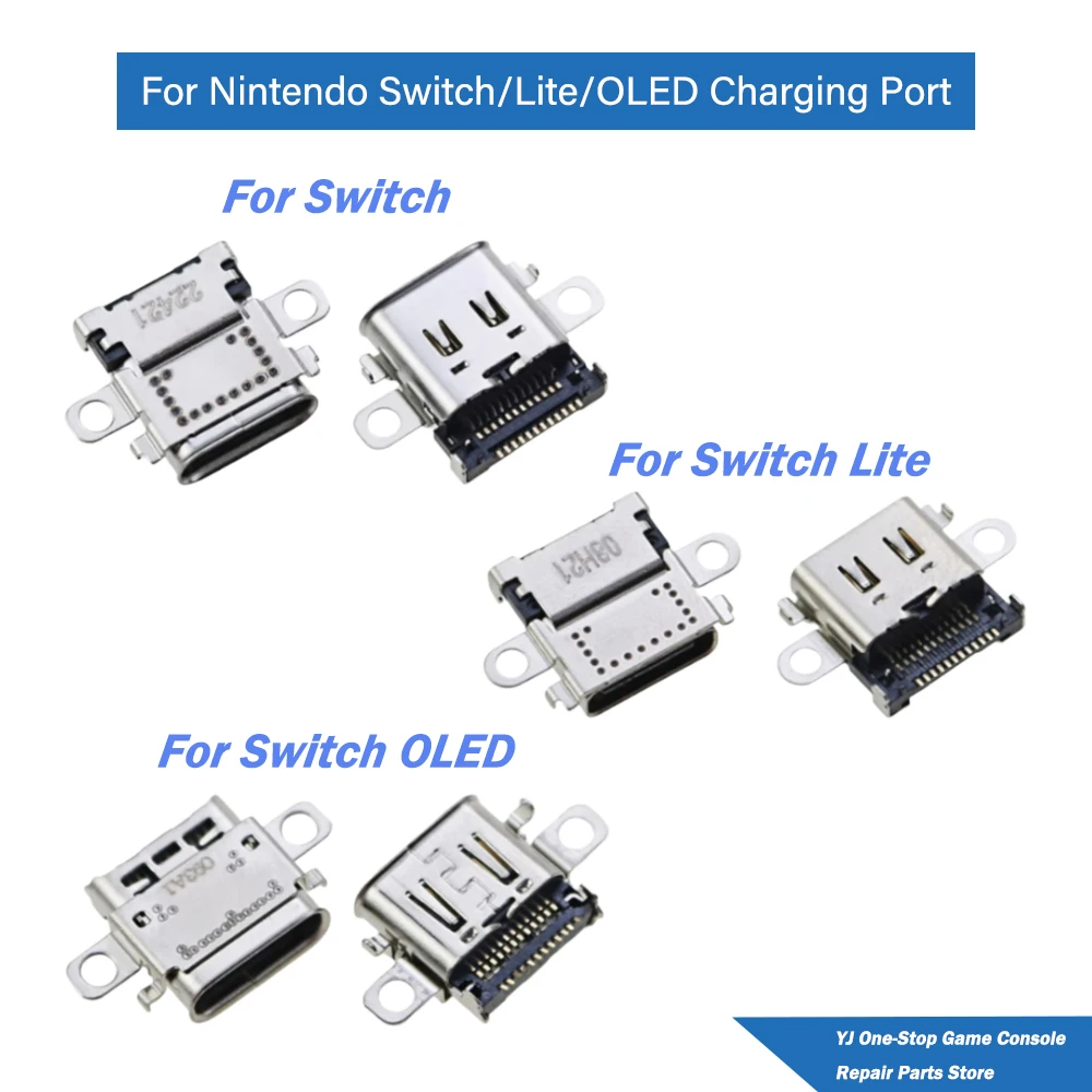 2/5/10pcs for Nintendo Switch NS Lite NS OLED Console Replacement Charging Port Power Connector Type-C Charger Socket Jack USB