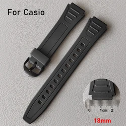 18mm Silicone Watch Strap for Casio W800H F-91W F105/108 A158/168 AE1200/1300 Universal Rubber Watchband Plastic Sport Bracelet