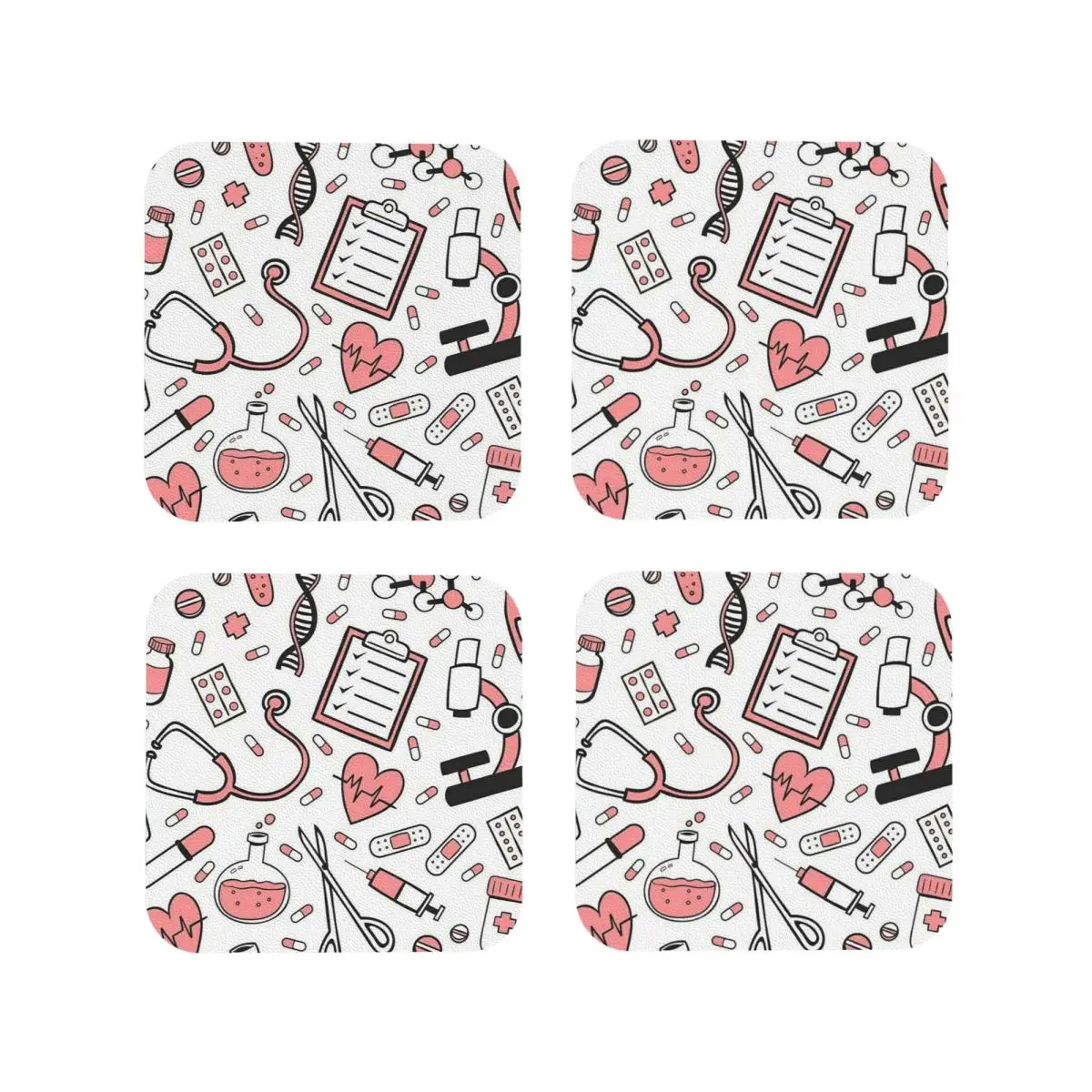 

Enfermera En Apuros Доктор Медсестра Медицинские подставки Кухонные салфетки Изоляционные коврики для чашек Кофейные коврики Посуда Подушечки Набор из 4 шт.