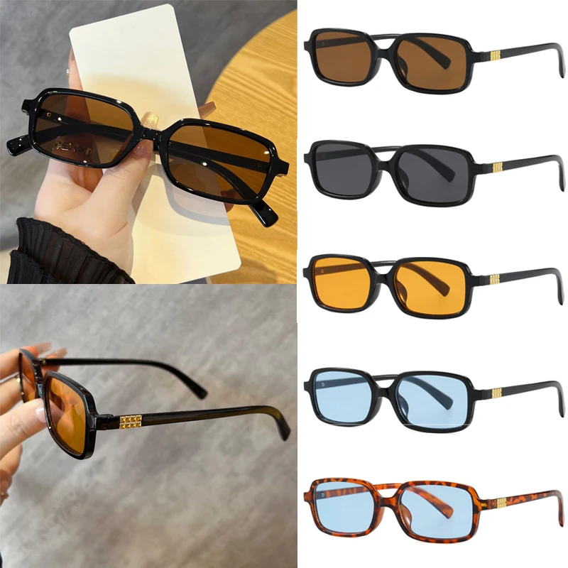 1 Stück/5 Stück Neue Kleine Rechteckige Sonnenbrillen-Sets für Damen Retro-Brillen Minimalistisches Design Sonnenschutz UV400 Unisex-Brillen