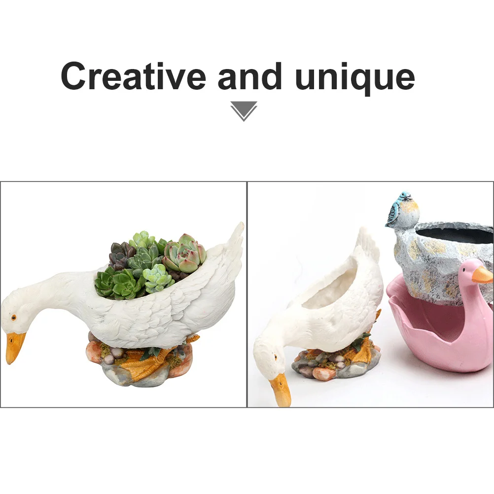 

1Pcs Resin Planter for Succulents Creative Flowerpot Animal Style Garden Bonsai Pot Household Plant Container Decor