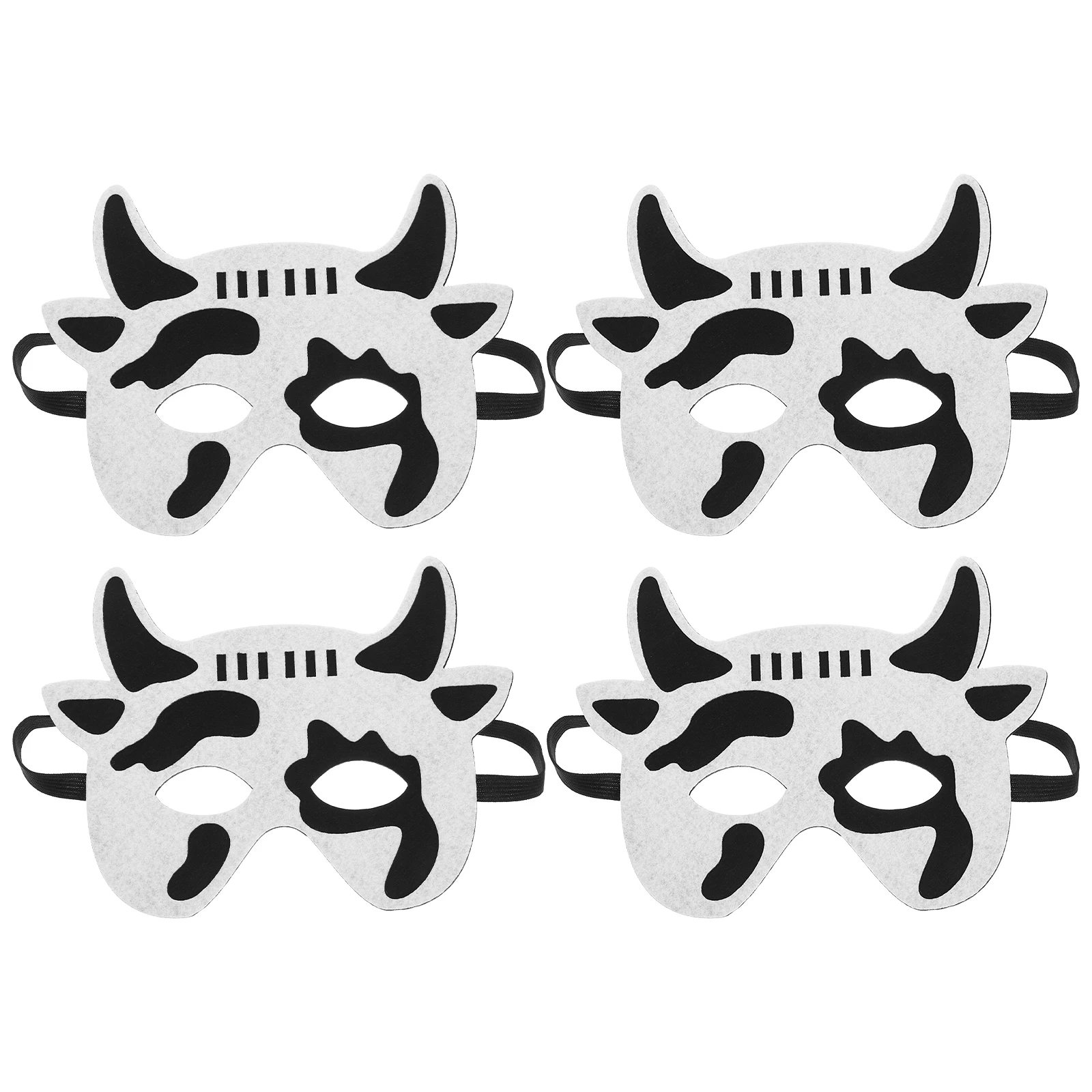 

4 Pcs Small Animal Mask Kids Masquerade for Face Felt Masks Halloween Christmas