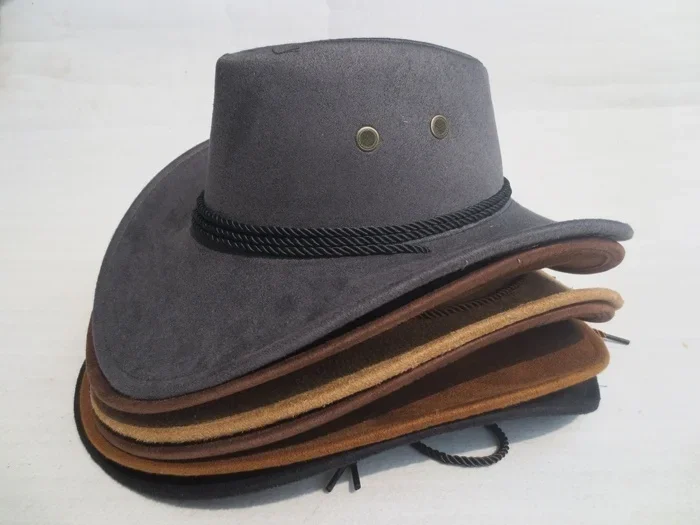 Sun Hat Faux Leather Cowboy Hat Men and Women Travel Caps Fashion Western Hats Chapeu Cowboy 9 colors