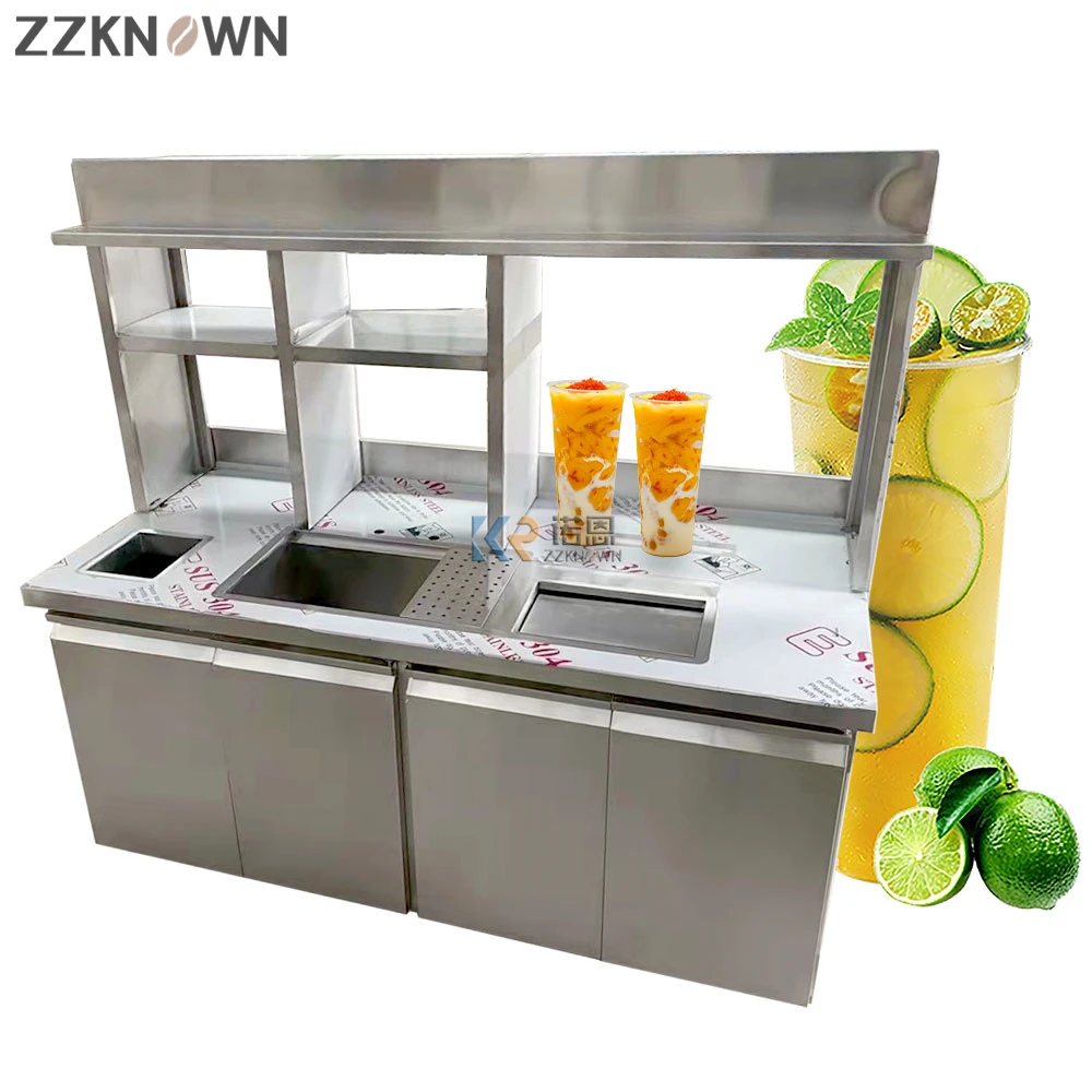 Bubble Tea Bar Counter Commercial Water Bar Milk Tea Bar Coffee Shop Bar Counter Design Customized