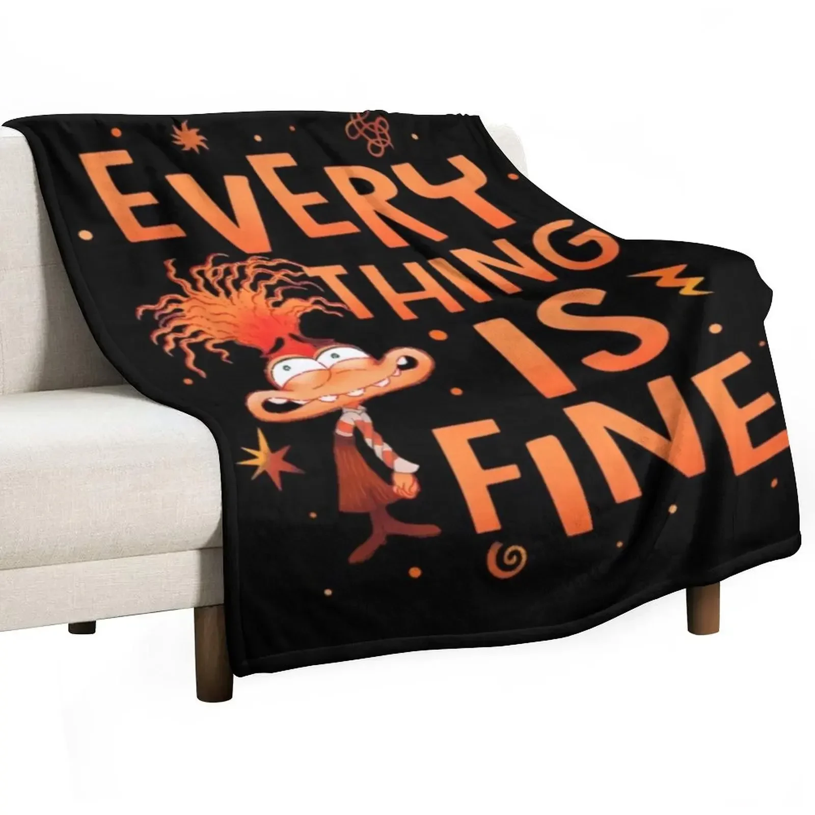 

Everything Is Fine Anxiety Inside Out 2 - anxiety inside out Throw Blanket Vintage halloween Hair Nap Blankets