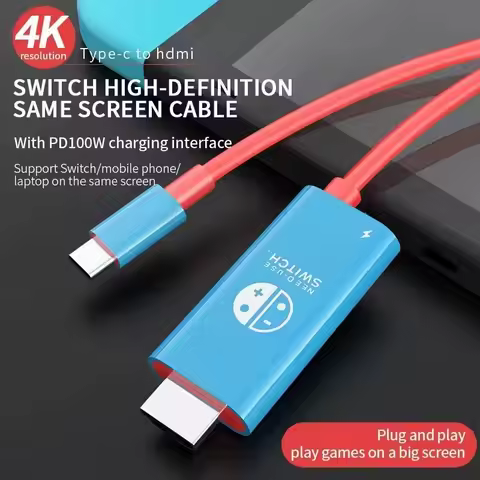 2m Long 4k 30Hz Portable USB Type C to HDMI Conversion Cable for TV Docking Mode on Nintendo Switch Steam Deck