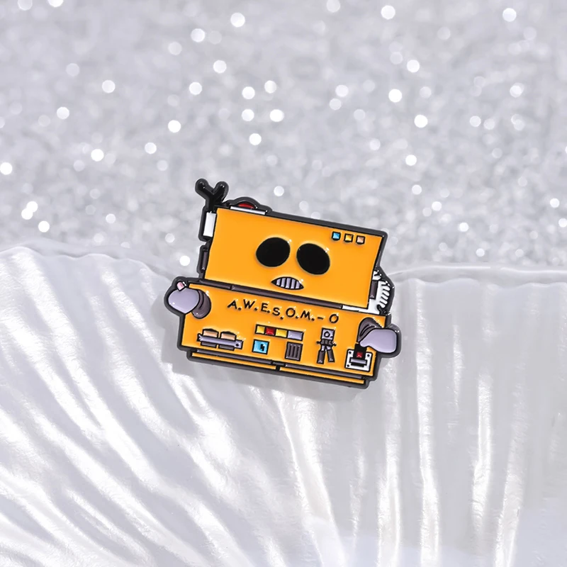 Creative Funny Park Robots Lapel Pin American Comics Series Badge Enamel Pins For Hats Adventure Jewelry Accessories Gifts