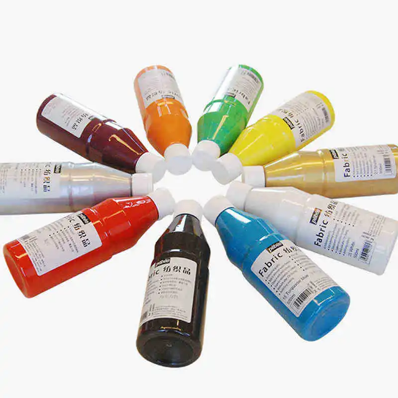 500ml Fabric Paint White Waterproof After Drying Diy Hand-painted Clothes Canvas Textile Dyes Bottled Large Capacity