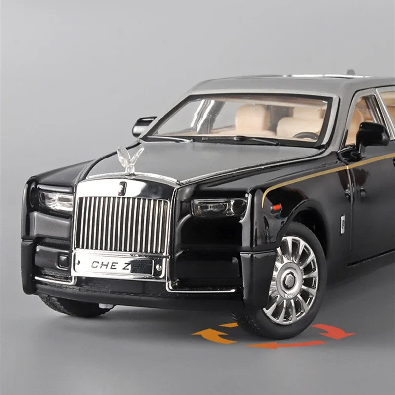 1:24 Rolls Royce Phantom Alloy Luxy Car Model Diecast Metal Toy Vehicles Car Model With Star Top Sound And Light Childrens Gifts