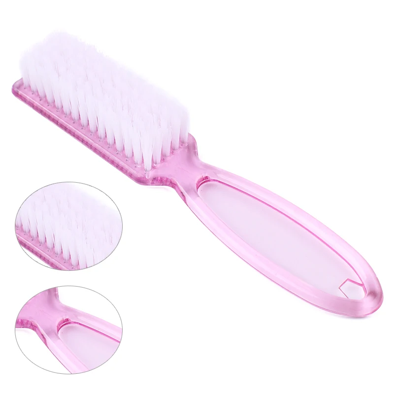 4Pcs Transparent Nail Brush Cleaning Brushes Plastic Handle Grip Multifunctional Brush Cleaner Scrubbing Pedicure For Manicure