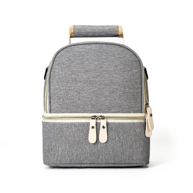 حقيبة حليب الثدي بطبقة مزدوجة INS كاجوال عصرية معزولة لتخزين الرضاعة الطبيعية حقيبة سفر محمولة للاستخدام الخارجي للأمهات #5