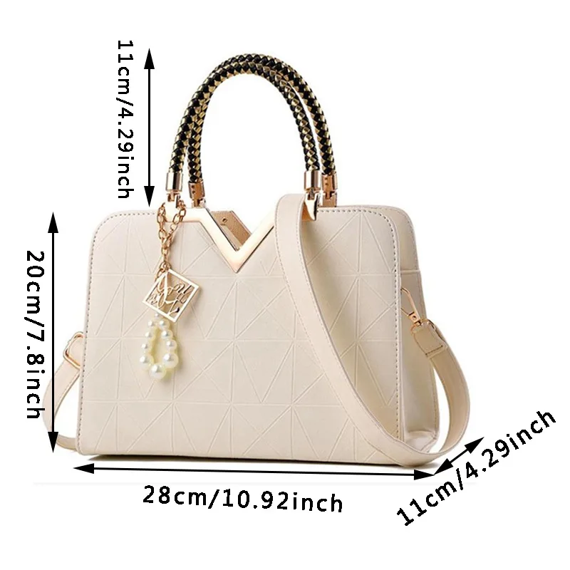 Women Handbag Patchwork Shoulder Messenger Office Work PU Leather Female Bag Ladies Luxury Handbag Fashion Elegant Shoulder Bag