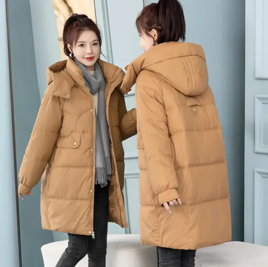 Winter Jacket Women\'s Parkas Coat 2024 New Long Coat Down Snow Wear Outerwear Female Hooded Cotton Padded Parka