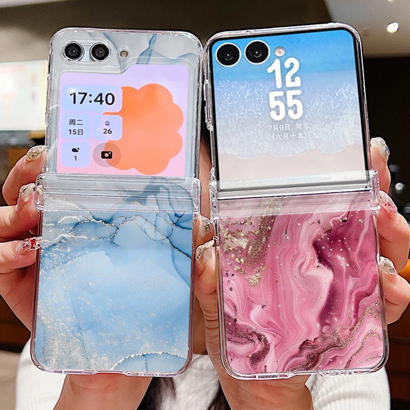 Creativity Geometry Pattern Clear Phone Case For Samsung Galaxy Z Flip 7 FE 8 6 5 4 3 Flip7 Flip8 Folding Shockproof Hard Cover - view 2