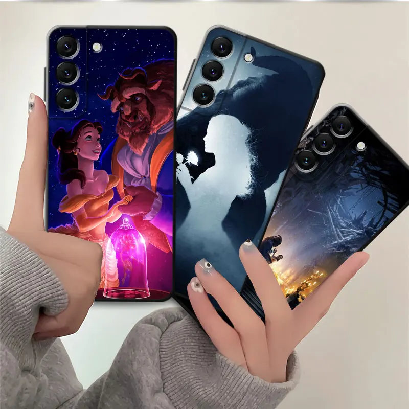 Black Soft Case for Samsung Galaxy S10e S20 FE S24 S21 Plus S9 S22 S10 S23 FE Ultra 5G Cover Disney Beauty and the Beast Capa