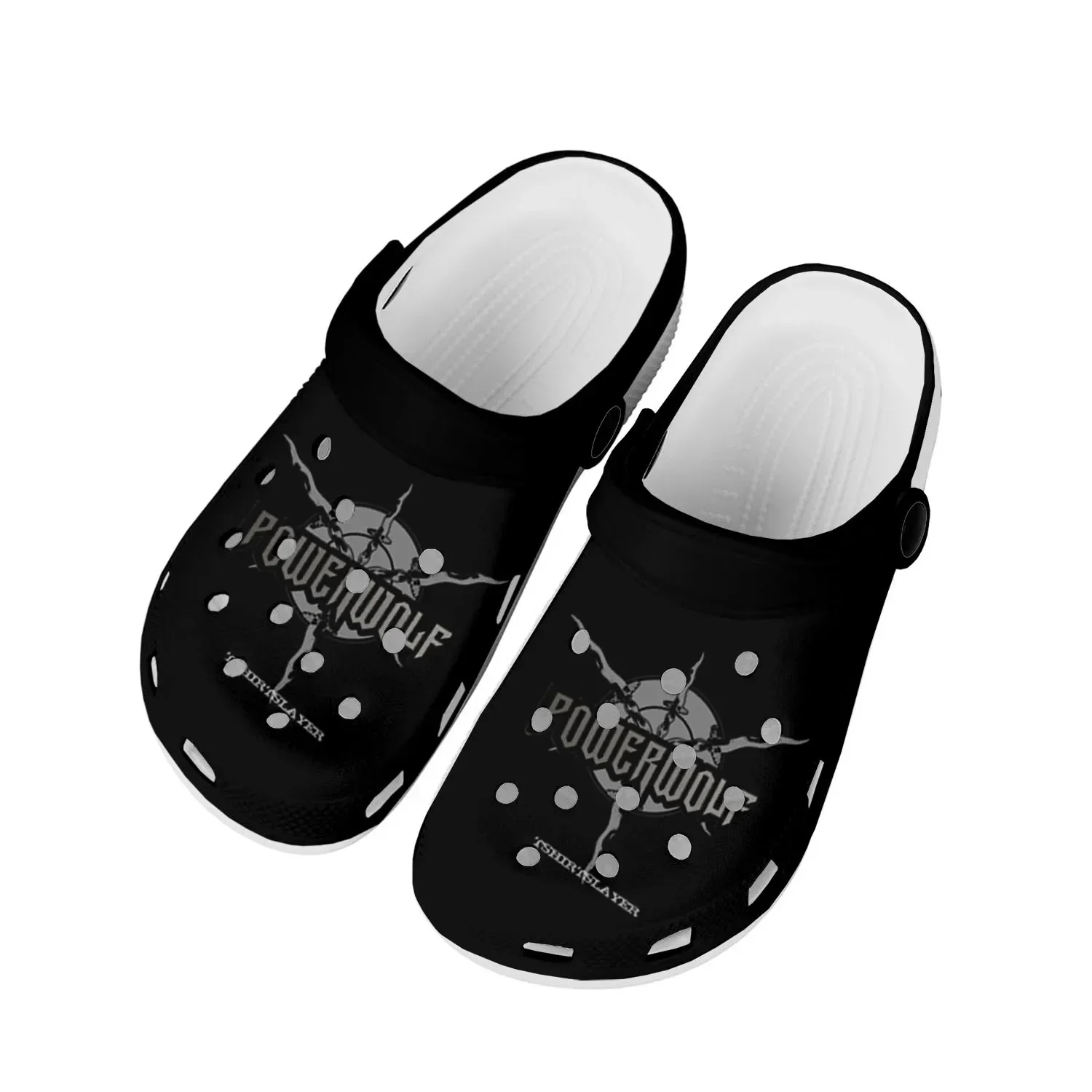 

Power Metal Powerwolf Rock Band Home Clogs Custom Water Shoes Mens Womens Teenager Shoes Clog Breathable Beach Hole Slippers