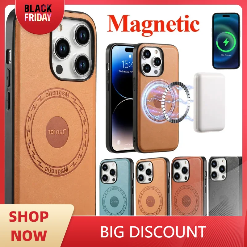 Magnetic Wireless Charging Case for IPhone 15 16 14 13 12 11 Pro Max Plus Iphone15 Promax Pm Card Holder Integrated Phone Cover