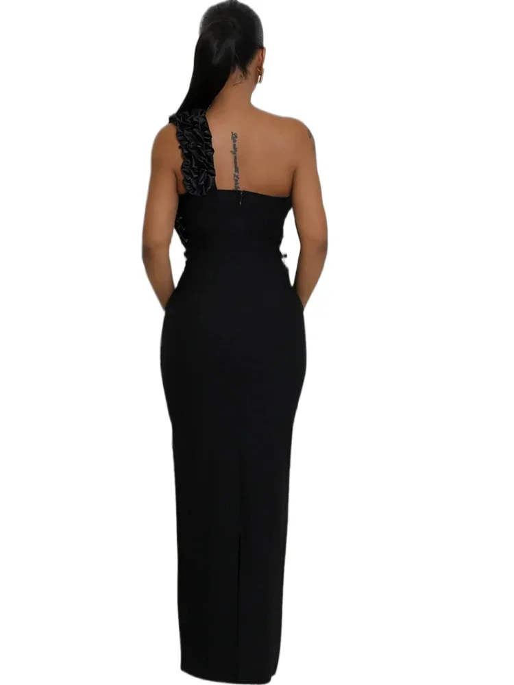 Vestidos midi longos recortados com detalhes rosas femininos glam sem mangas vermelho floral noite vestidos de festa ano novo vestido robe