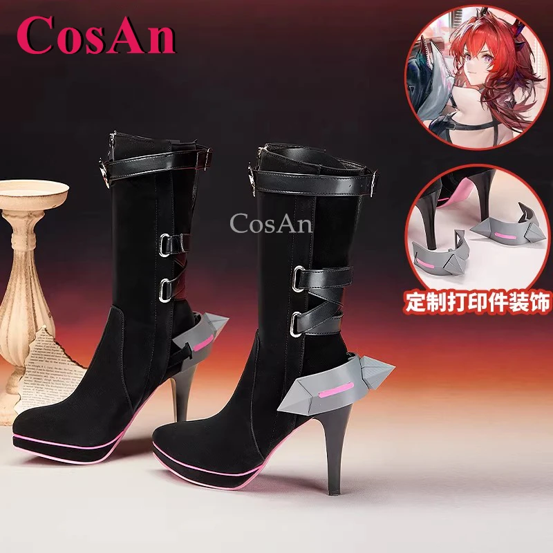 CosAn Game Arknights: Endfield Laevatain, zapatos de Cosplay, botas universales de moda, tacones altos, piezas de juego de rol para mujer, talla 36-39