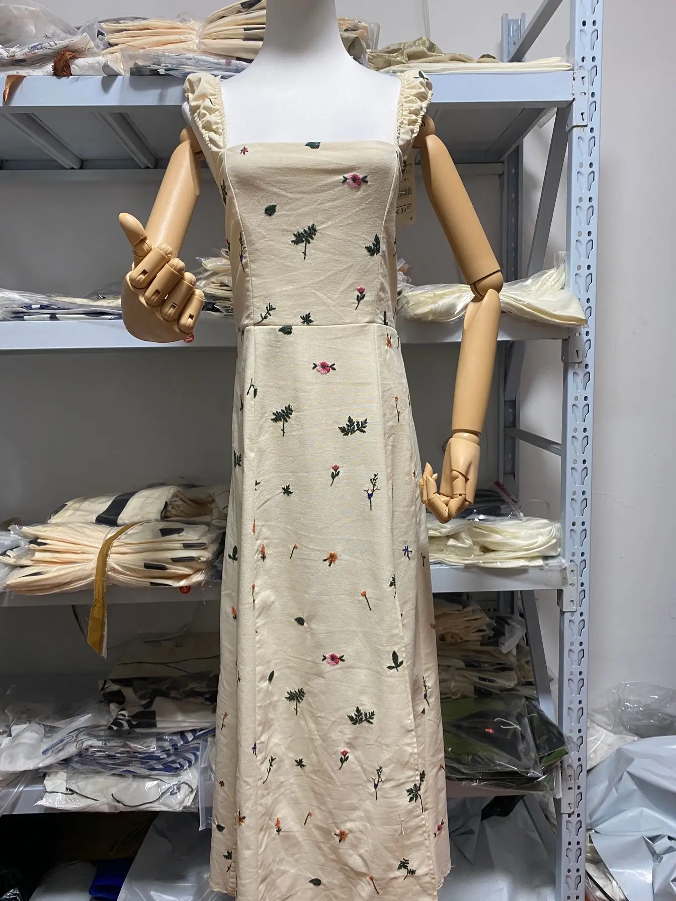 Rindu TRAF satışa 2024 kadın keten işlemeli Midi elbise elbiseler gümrükleme seksi kostüm uzun Robe Femme zarif De suare