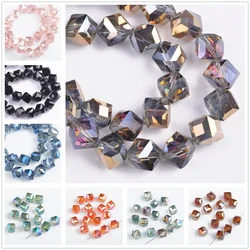 Perles en Verre de Clip Coloré à Facettes en Forme de Cube, Trou de Diagonale de 8mm, pour Bijoux, DIY, 20 Pièces