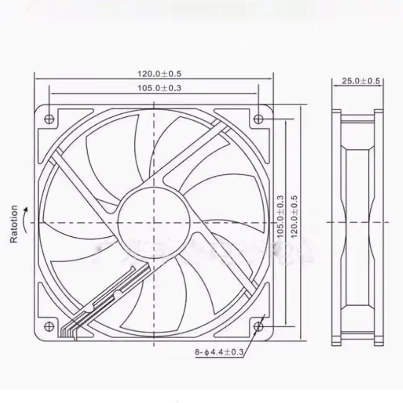 ventola assiale 120x120x25mm 120mm 12025 5V 12V 24V server pc Ventola di raffreddamento per computer