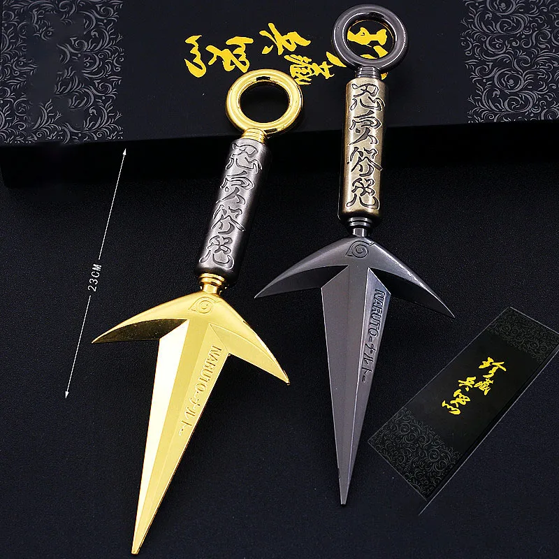 Anime Naruto Kunai Knife Weapon Model Namikaze Minato Toy Sword Cosplay Prop Ornament Metal Crafts Figure Collections Gifts